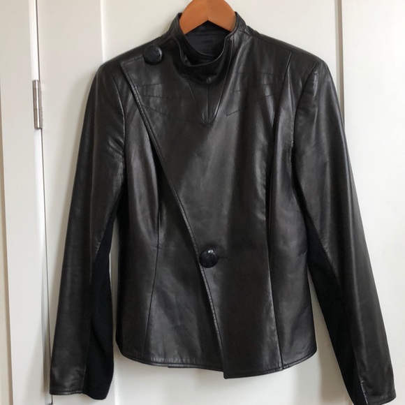 Giorgio Armani Jackets & Blazers - Georgio Armani Borgo 21 Black Leather Moto Jacket